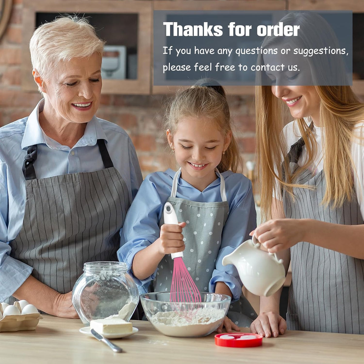 Pink Silicone Whisk Set of 3