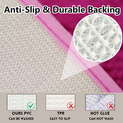 Valentine's Day Bathroom Mat Bathroom Rugs Chenille, Extra Thick and Absorbent, Non-Slip, Machine Washable, Dry Quckily, Soft Cozy Plush, Used Under Shower Bathtub and Sink, Hot Pink