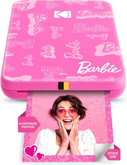 x Barbie Instant Smartphone Portable Photo Printer, Full Color, Wireless, Zink 2x3” (5.1x7.5 cm) Sticky-Back Photos, Print from iOS & Android Devices with Fun Editing App, Signature Style