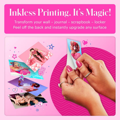 x Barbie Instant Smartphone Portable Photo Printer, Full Color, Wireless, Zink 2x3” (5.1x7.5 cm) Sticky-Back Photos, Print from iOS & Android Devices with Fun Editing App, Signature Style