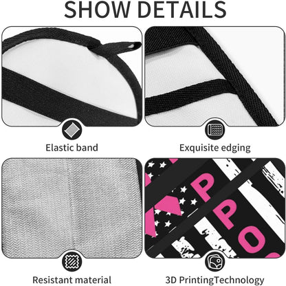 Support Breast Cancer Awareness Pink Ribbon Flag Pet Hair Removal Glove Dogs Hair Remover Glove Cats Fur Removal Tool with Hanging Loop for Couch 6.7X9.5 in