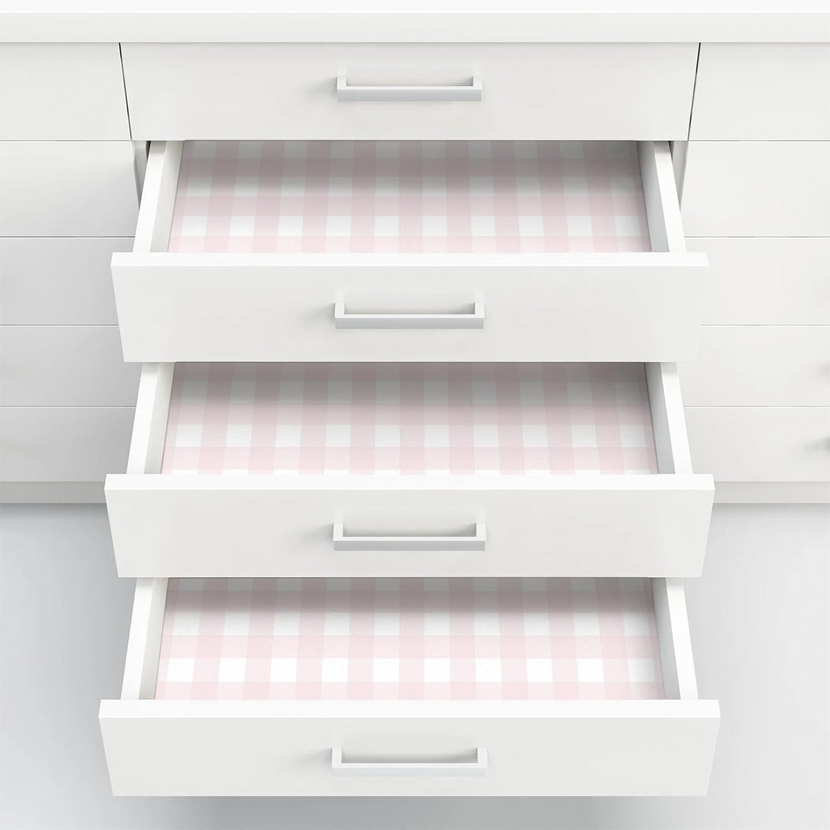 Pink Peel and Stick Wallpaper Gingham Checkered 17.3''×78.7''