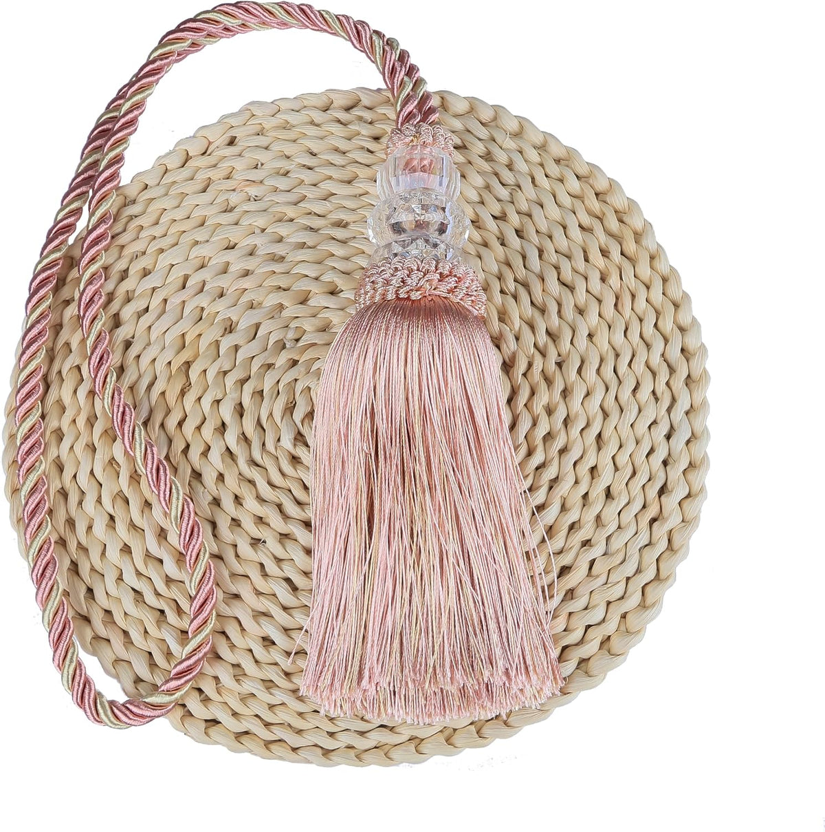 4 Pack Curtain Tiebacks with Tassel, Mix Pink