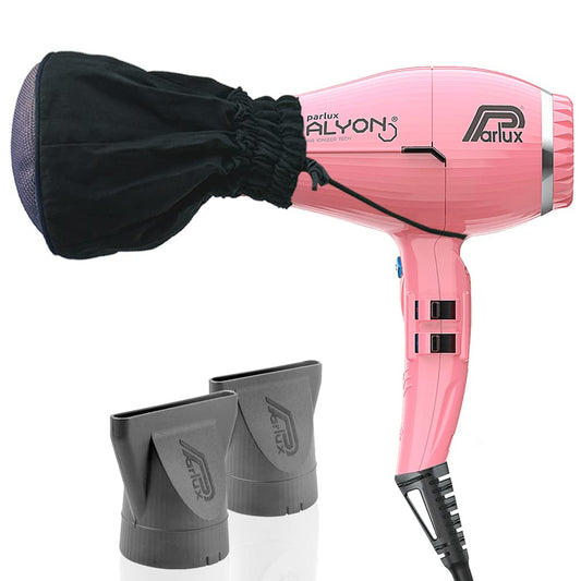 Parlux Alyon Pink Hair Dryer + Metal Mesh Diffuser Bundle – Lightweight, Ionic, Fast-Drying Professional Blow Dryer for Frizz-Free, Salon-Quality Hair