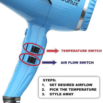 Parlux Alyon Pink Hair Dryer + Metal Mesh Diffuser Bundle – Lightweight, Ionic, Fast-Drying Professional Blow Dryer for Frizz-Free, Salon-Quality Hair