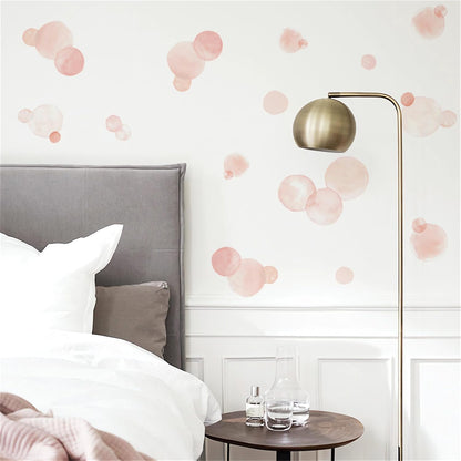 Pale Pink Polka Dot Wall Stickers DIY Circle Art Wall Decals