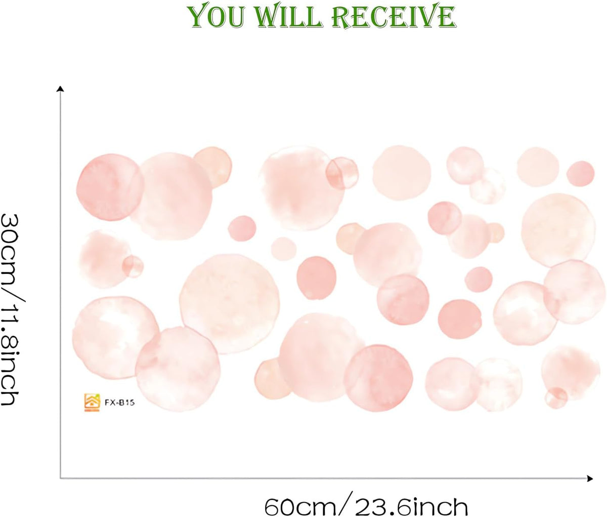 Pale Pink Polka Dot Wall Stickers DIY Circle Art Wall Decals