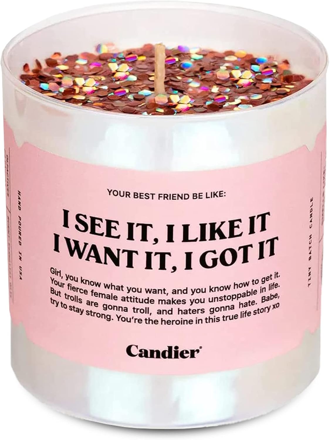I See It, I Like It Scented Candle, Natural Soy with Orange & Peach Notes, Aromatherapy Candle for Relaxation, Unique Candles Gifts for Women, 60-Hour Burn Time - Candier