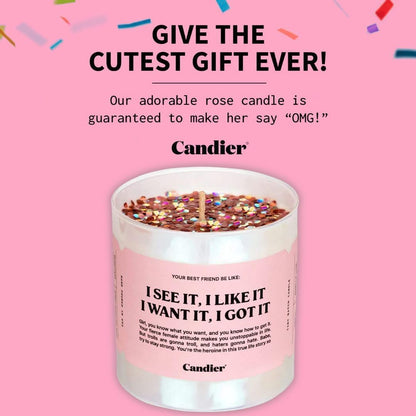 I See It, I Like It Scented Candle, Natural Soy with Orange & Peach Notes, Aromatherapy Candle for Relaxation, Unique Candles Gifts for Women, 60-Hour Burn Time - Candier