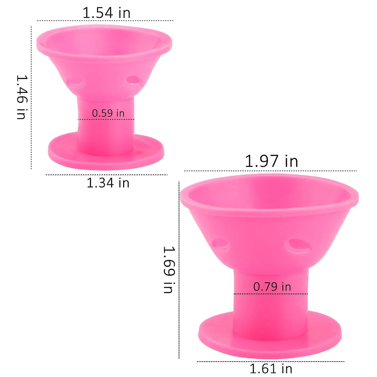 40Pcs Pink Hair Rollers,Silicone Heatless Curlers for Women Girl