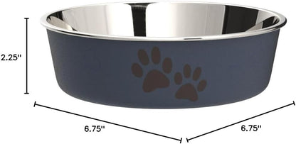 Loving Pets Bella Dog Bowls- Stainless Steel Dog & Cat Bowls - Spill Proof Dog Food Bowl, Cat Bowl, Puppy Essentials & Pet Supplies Great for Home & Travel (Medium 20-35 lbs, Blueberry)
