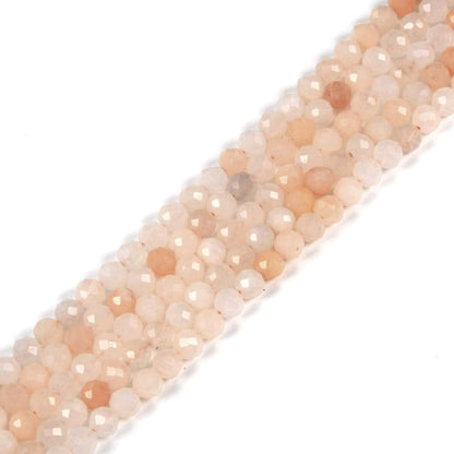 Peach Aventurine 4mm Faceted Round Beads Loose Beads 16 Inch for Jewelry Making Beads