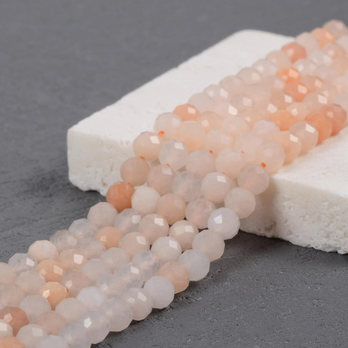 Peach Aventurine 4mm Faceted Round Beads Loose Beads 16 Inch for Jewelry Making Beads