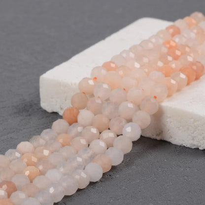 Peach Aventurine 4mm Faceted Round Beads Loose Beads 16 Inch for Jewelry Making Beads