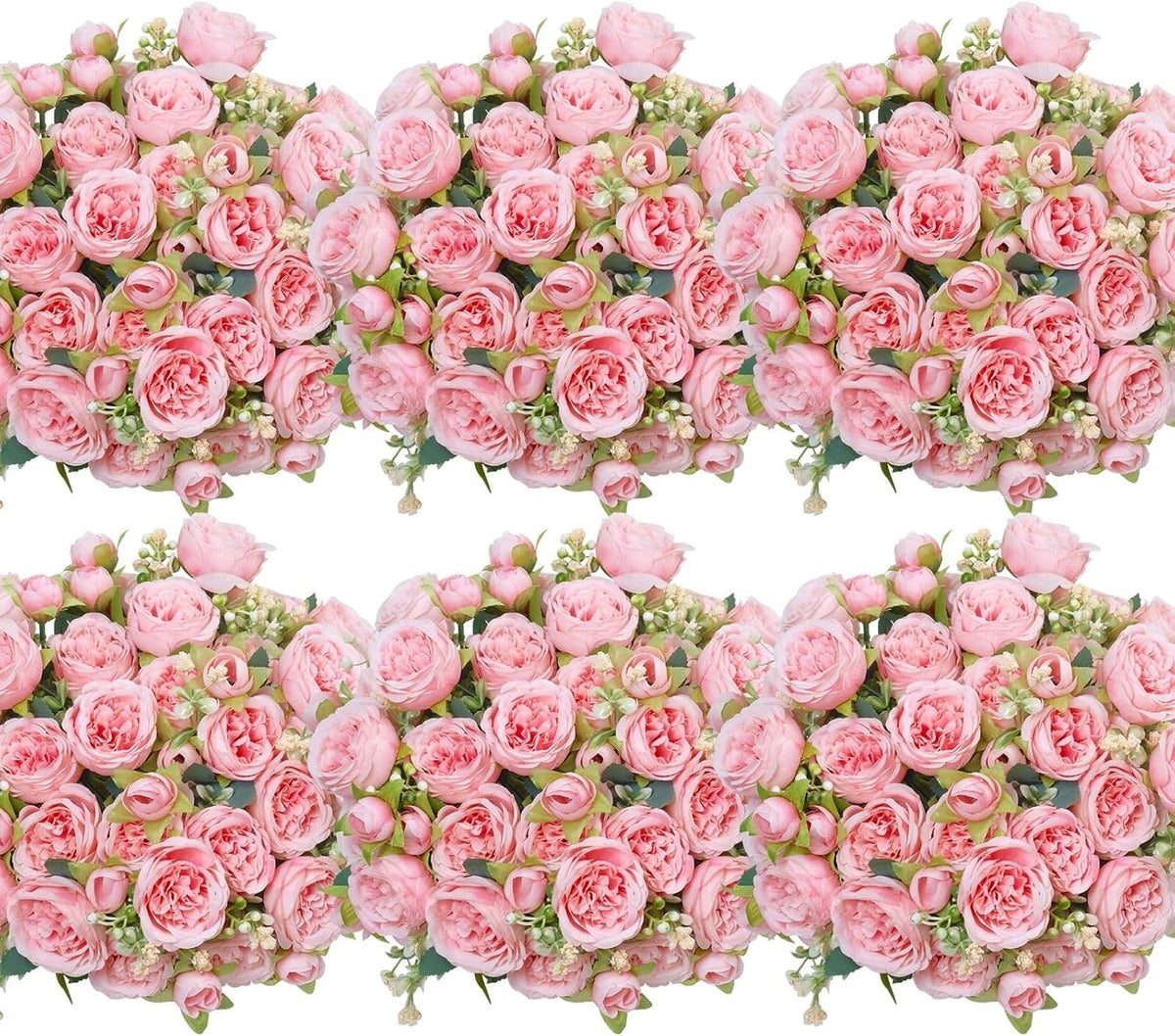 6 Pcs Peonies Artificial Flowers, Pink Flowers for Centerpieces