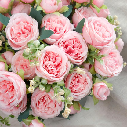 6 Pcs Peonies Artificial Flowers, Pink Flowers for Centerpieces