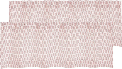 Pink Valances for Windows 14 Inch Length 2 Pcs, Light Filtering Faux Linen Modern Window Valances, Arrow Pattern Rod Pocket Small Curtains for Bedroom Bathroom Basement, 52" W x 14" L
