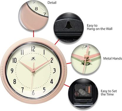 LTD. Retro 9 inch Silent Sweep Non-Ticking Mid Century