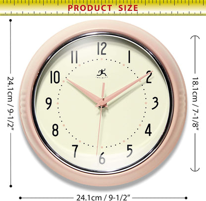 LTD. Retro 9 inch Silent Sweep Non-Ticking Mid Century