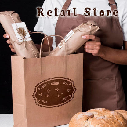 COGLARING 100Pcs White Gift Bags with Handles - 11x5.9x11 Inch Kraft Paper Bags Bulk for Weddings, Parties, Retail & Gift Wrapping - White Paper Bag