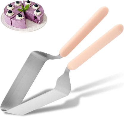 Cake Cutter, Stainless Steel Cake K-nife and Server with Double Handle, Adjustable Cakes Slicer for Cakes Server, Pie Server(COLOR:pink)