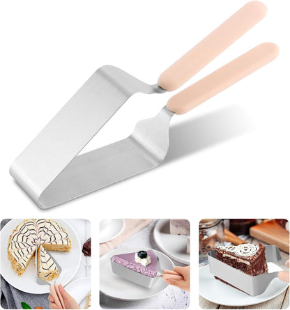 Cake Cutter, Stainless Steel Cake K-nife and Server with Double Handle, Adjustable Cakes Slicer for Cakes Server, Pie Server(COLOR:pink)