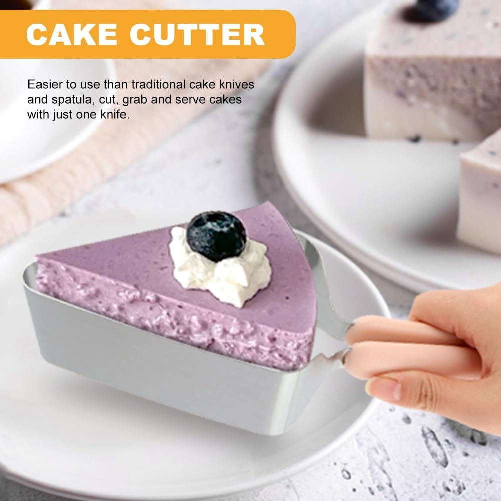 Cake Cutter, Stainless Steel Cake K-nife and Server with Double Handle, Adjustable Cakes Slicer for Cakes Server, Pie Server(COLOR:pink)