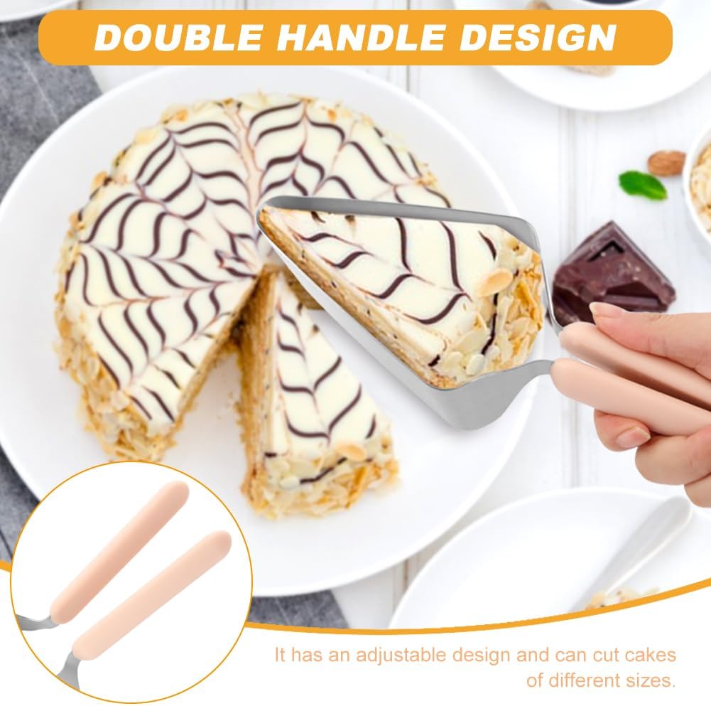 Cake Cutter, Stainless Steel Cake K-nife and Server with Double Handle, Adjustable Cakes Slicer for Cakes Server, Pie Server(COLOR:pink)