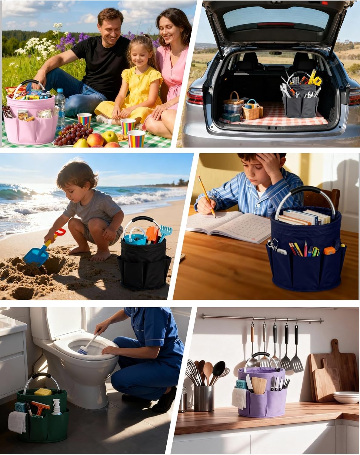 Cleaning Caddy with Handle, for Cleaning Supplies Organizer Bucket