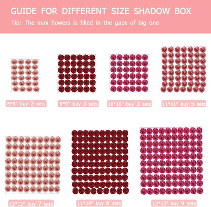 Mverse Pink Forever Rose, 3D Rolled Roses Paper Flowers Decorations for Custom Shadow Box Frame, Mini Artificial Crafts DIY Birthday Gift (18 Pieces, Light Pink)