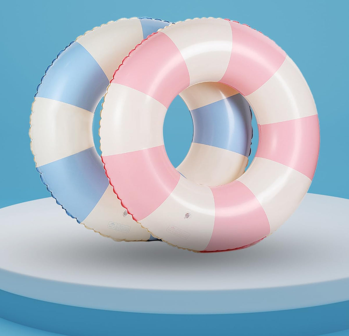 33 inch Inflatable Pool Floats for Adults- 2 Pack Striped Floaties Pool Tubes Swim Rings Inflatable Pool Float for Swimming Pool Party Lake Beach Adults