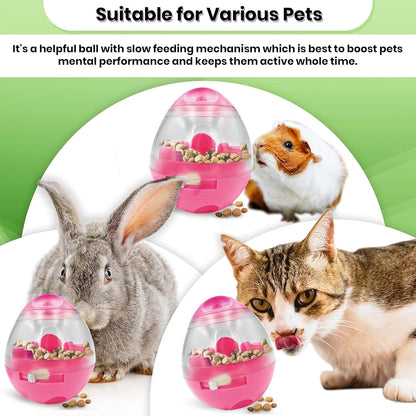 Puppy, Small Dog Breeds, and Pocket Pet Treat Ball, Boredom Buster Ends Naughty Chewing and Bloat, Encourages Exercise, Interactive Puzzle Feeder Ideal for Rabbits, Rats, and Hamsters, 4.6”