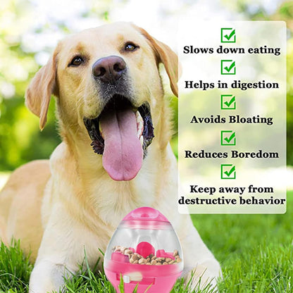 Puppy, Small Dog Breeds, and Pocket Pet Treat Ball, Boredom Buster Ends Naughty Chewing and Bloat, Encourages Exercise, Interactive Puzzle Feeder Ideal for Rabbits, Rats, and Hamsters, 4.6”