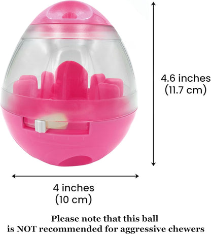 Puppy, Small Dog Breeds, and Pocket Pet Treat Ball, Boredom Buster Ends Naughty Chewing and Bloat, Encourages Exercise, Interactive Puzzle Feeder Ideal for Rabbits, Rats, and Hamsters, 4.6”