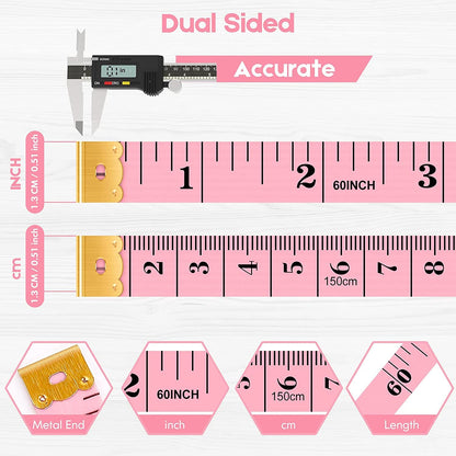 iBayam Pink Measuring Tape, Double Scale Sewing Measuring Tape, Fabric Body