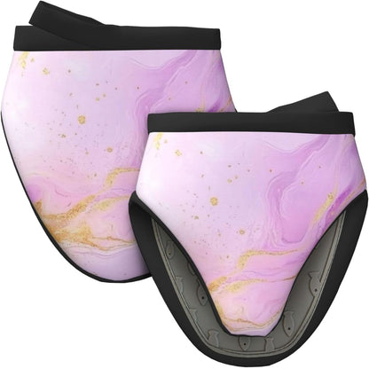 Mini Oven Mitts Pastel Light Pink Marble Abstract Oven Mitt 2-Pack Set Silicone Grip Kitchen Gloves Heat Resistant 5.9”x5.9” Hanging Loop Mittens for Cooking Baking BBQ