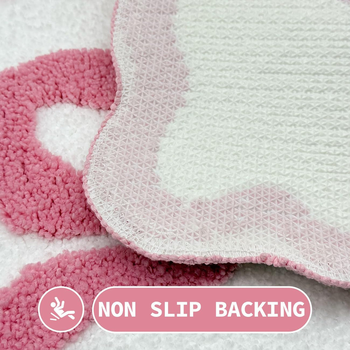 Pink Bow Bathroom Rugs Cute Scalloped Bow Bath Mat, 20" x 32"