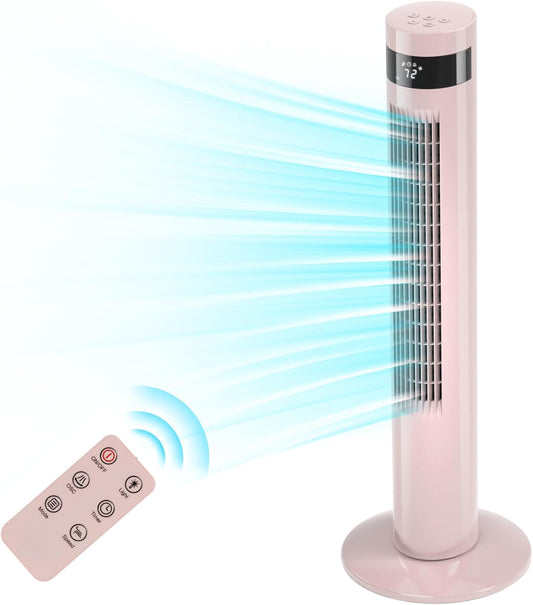 Tower Fan Portable Electric Oscillating Fan (36 inch, Pink)