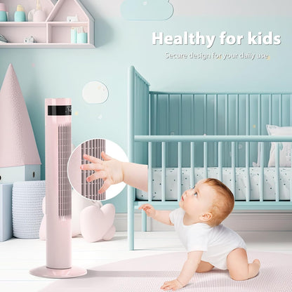 Tower Fan Portable Electric Oscillating Fan (36 inch, Pink)