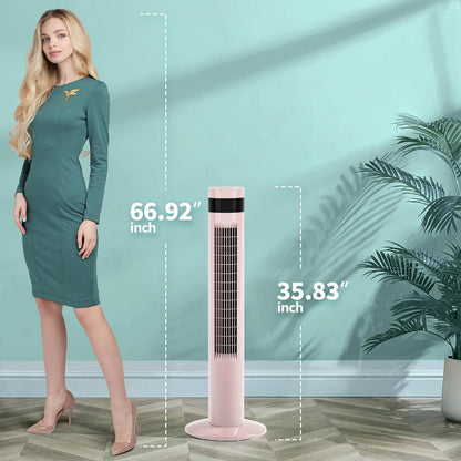 Tower Fan Portable Electric Oscillating Fan (36 inch, Pink)
