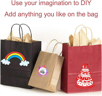 Pink Gift Bags with Handles Pink Kraft Paper Bags for Party Favors (5 x 3.1 x 8.2 in, 12 CT)