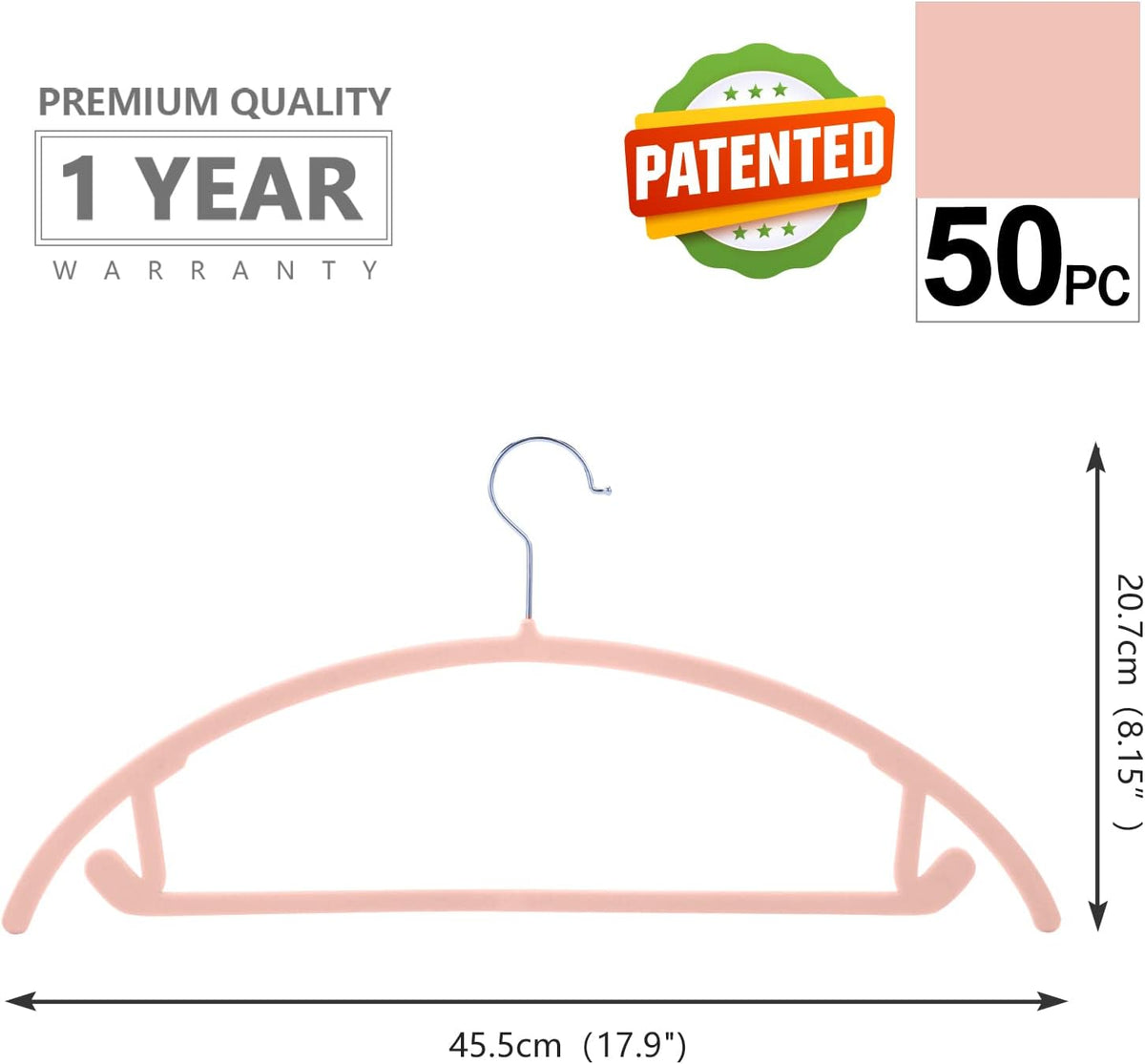 Velvet Hangers 50 Pack, Patented Rounded Shoulder Sweater Hangers