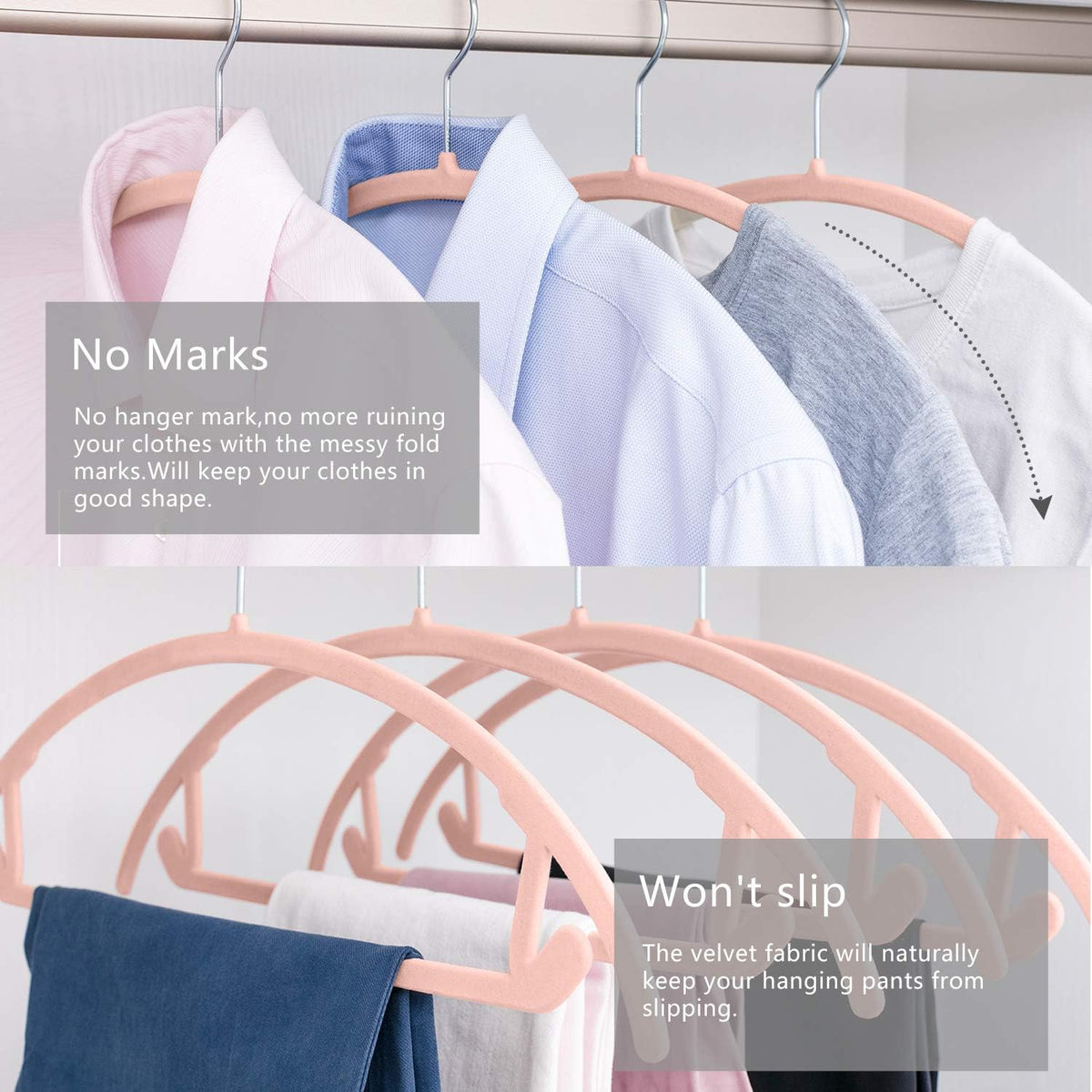 Velvet Hangers 50 Pack, Patented Rounded Shoulder Sweater Hangers