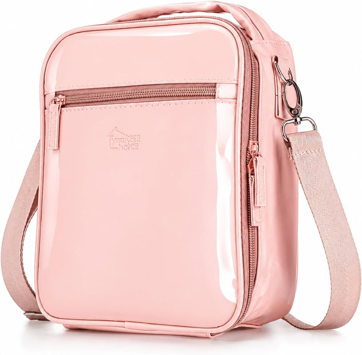 Kids Lunch Bag, Insulated PU Lunch Box with Shoulder Strap for School