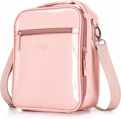 Kids Lunch Bag, Insulated PU Lunch Box with Shoulder Strap for School