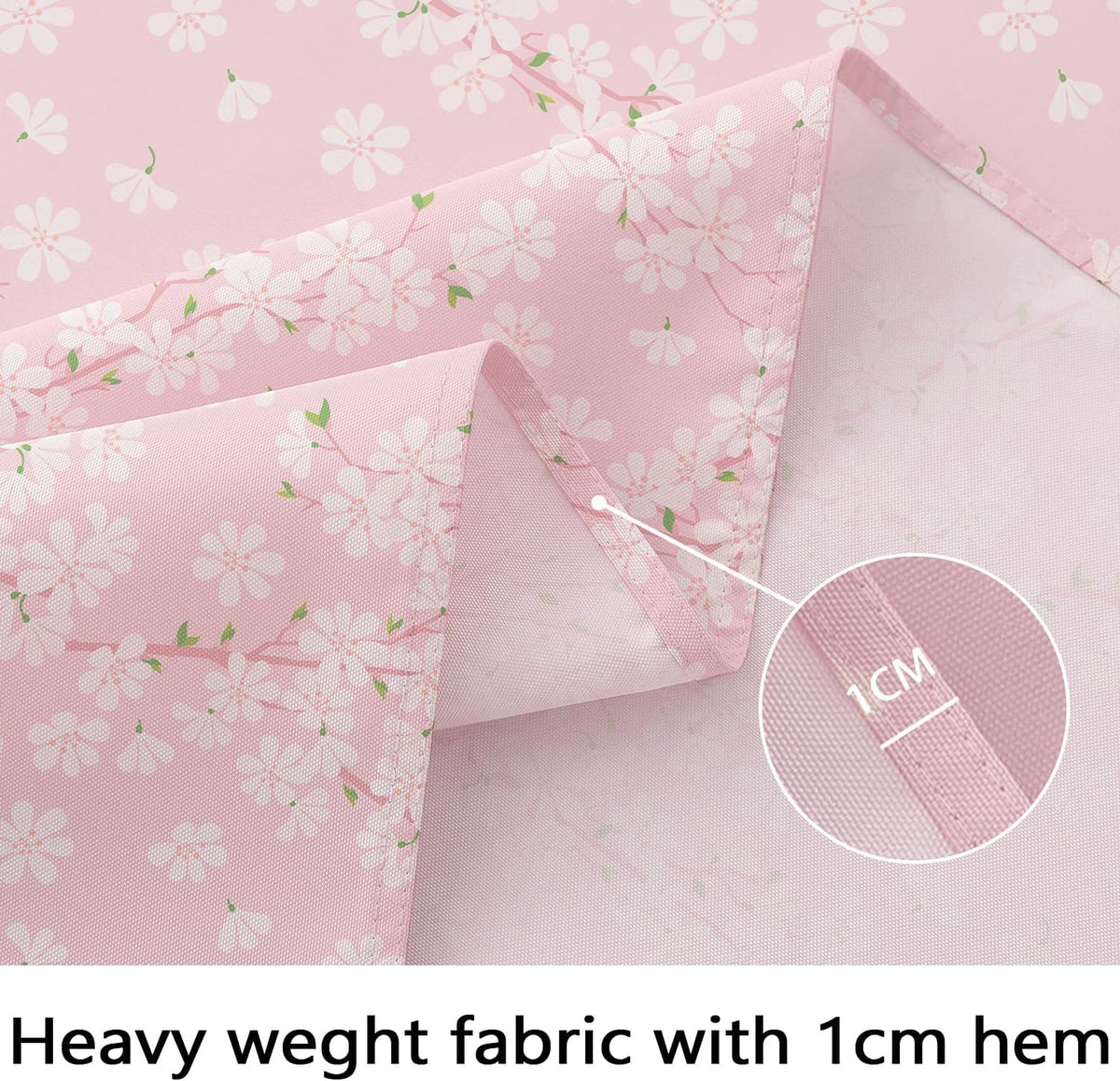 Pink Sakura Tablecloth Pink Floral Flowers Print Rectangle Table Cloth Spring Summer Waterproof Wrinkle Free Tablecloth 60 X 84 Inch