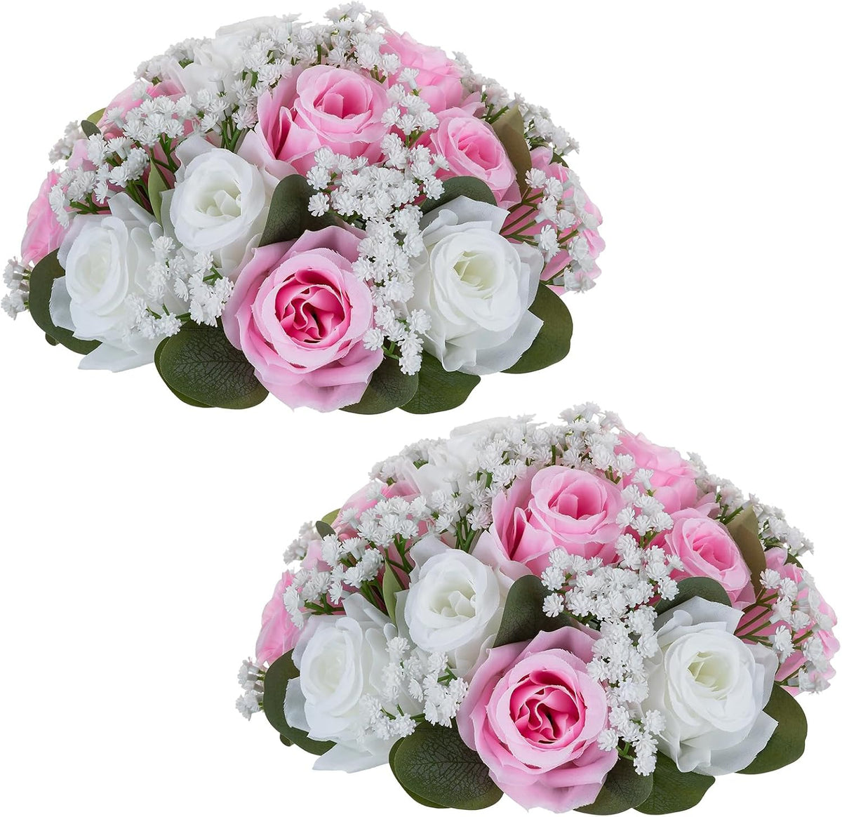 Flower Balls for Table Centerpieces: White & Pink Artificial Flowers