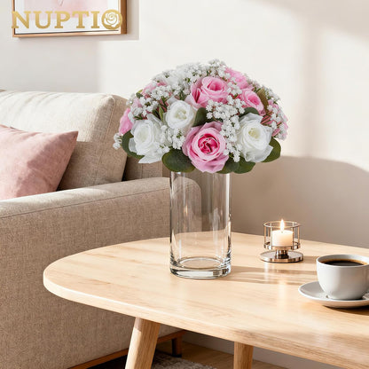 Flower Balls for Table Centerpieces: White & Pink Artificial Flowers