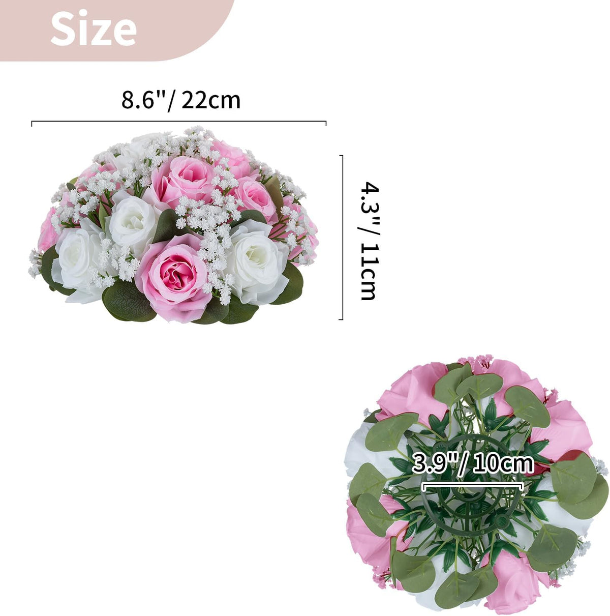 Flower Balls for Table Centerpieces: White & Pink Artificial Flowers