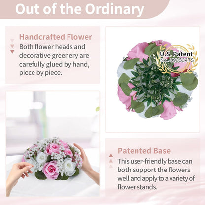 Flower Balls for Table Centerpieces: White & Pink Artificial Flowers